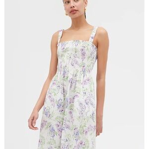 Hill House Anjuli Nap Dress Purple and Green Floral